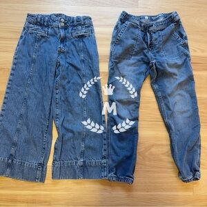 GAP Girls High Stride Wide-Leg Ankle Jeans & Pull on Jogger Size:12
